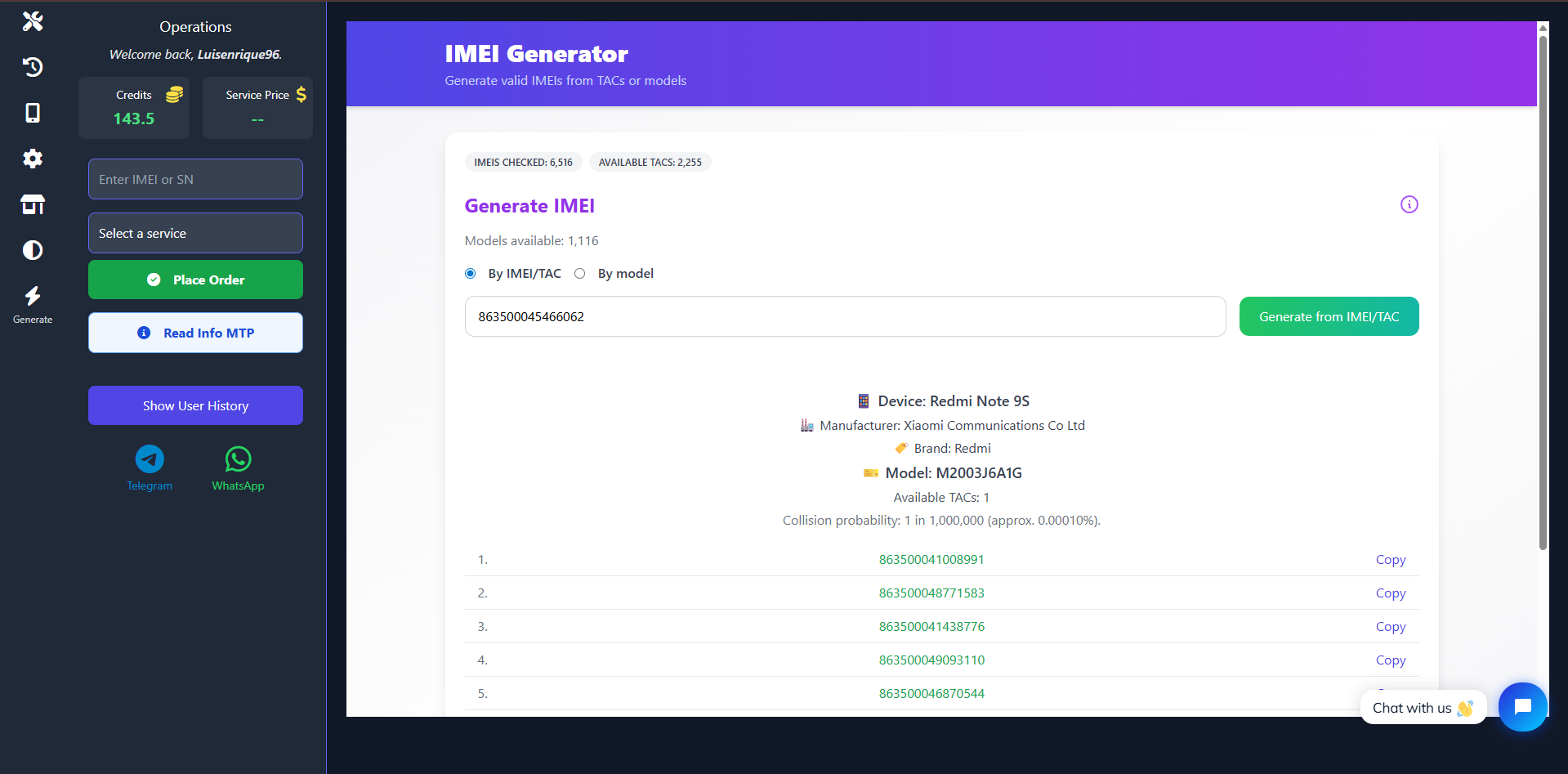 Generador IMEI en Zkeytool.com